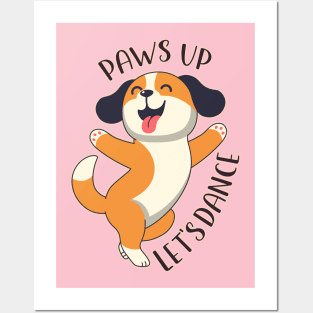 Happy dancing beagle dog Posters and Art